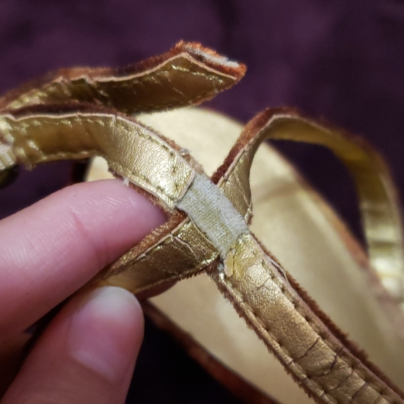 Bandolino Golden Velvet Strappy Heels - Picture 16 of 16